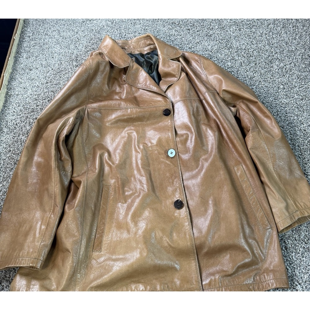 Vintage Wilson's Leather Pelle Studio Trench Coat Men's Size 2XL Brown